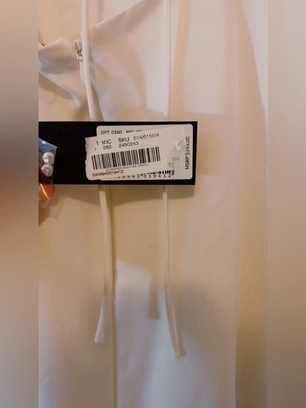 Gianni Bini Cream Mini Dress with Beaded Straps - Picture 3 of 4